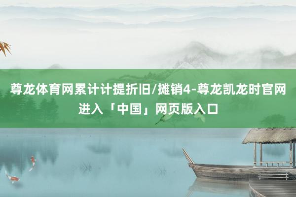 尊龙体育网累计计提折旧/摊销4-尊龙凯龙时官网进入「中国」网页版入口