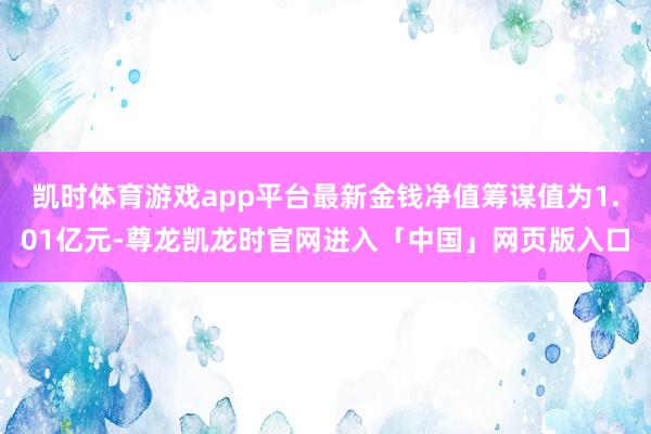凯时体育游戏app平台最新金钱净值筹谋值为1.01亿元-尊龙凯龙时官网进入「中国」网页版入口