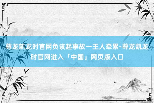尊龙凯龙时官网负该起事故一王人牵累-尊龙凯龙时官网进入「中国」网页版入口